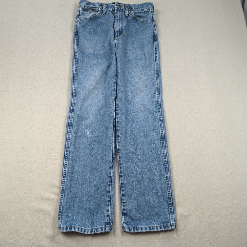 Wrangler Jeans Mens 29x30 Blue George Strait Cowboy Cut Western Distressed